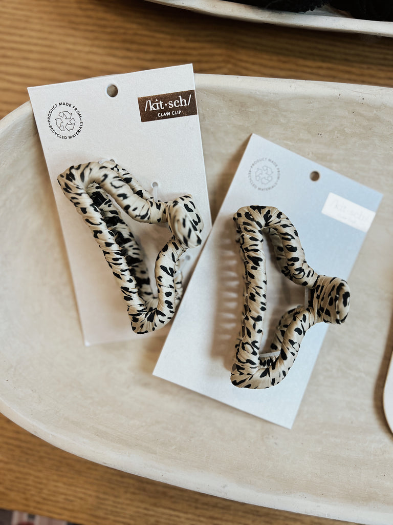 Satin Wrapped Leopard Claw Clip - Kitsch