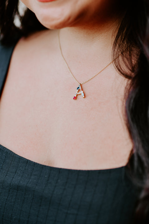 Jewel Initial Necklace