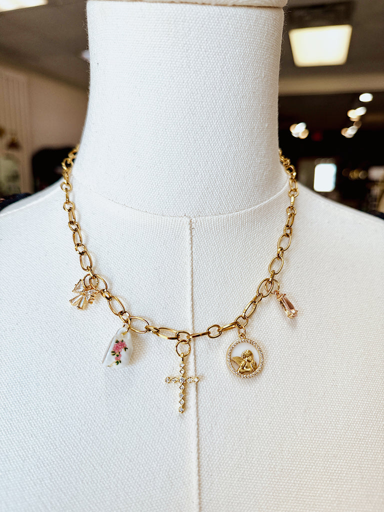 Cross My Heart Charm Necklace