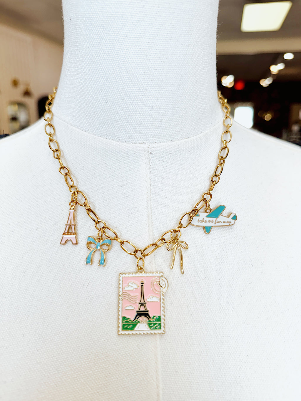 Jet Set Sparkle Charm Necklace