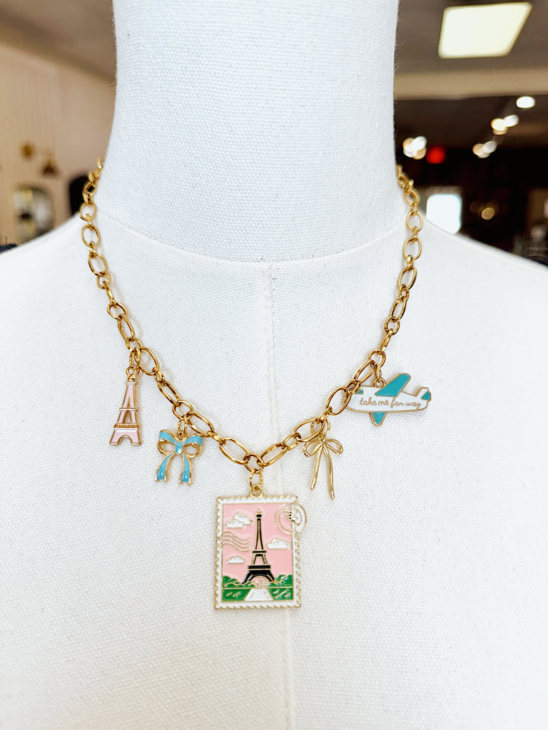 Jet Set Sparkle Charm Necklace