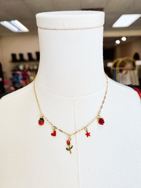 Lucky Rose Charm Necklace