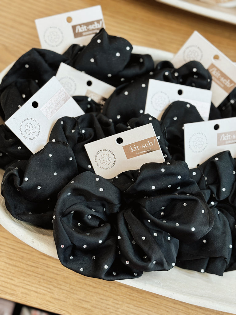 Kitsch Fabric Brunch Scrunchies - Rhinestone