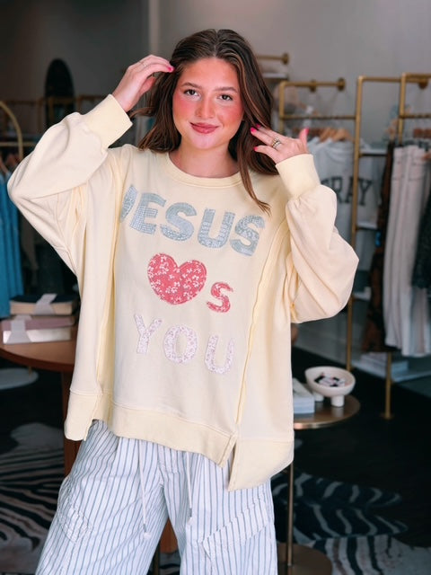 Jesus Loves You Sweatshirt - Yellow