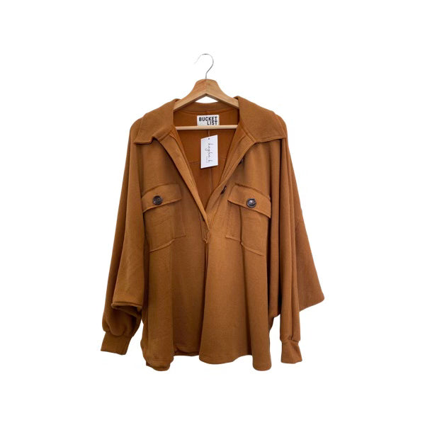Go With The Flow Top- Camel